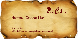 Marcu Csendike névjegykártya